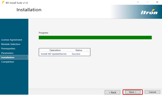 Screenshot of the Installation dialog.